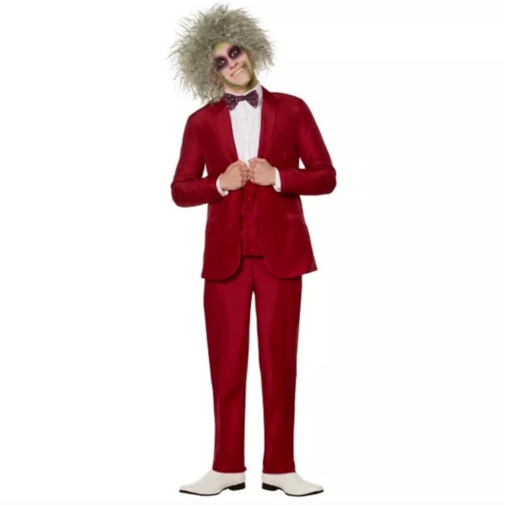 🆕 Suitmeister Beetlejuice Wedding Suit Adult Halloween Costume XL, NEW